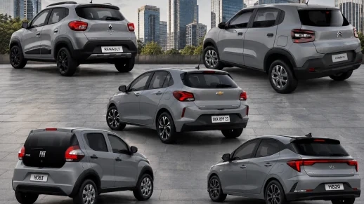 Qual compacto é mais espaçoso e econômico? Mobi, C3, Kwid, Argo, Onix ou HB20?
